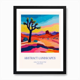 Colourful Abstract Joshua Tree National Park Usa 4 Poster Blue Art Print