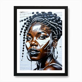 Graffiti Mural Of Beautiful Black Woman 358 Art Print