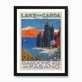 Garda Lake Italy Vintage Travel Poster Art Print