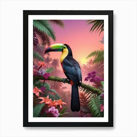 Tropical Botanical Jungle Art Print (2) Art Print