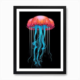 Upside Down Jellyfish Pop Art Style 1 Art Print