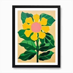 Cut Out Style Flower Art Sunflower 4 Affiche