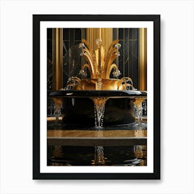 Gold And Black Fountain Art Print