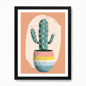 Easter Cactus Plant Minimalist Illustration 2 Art Print