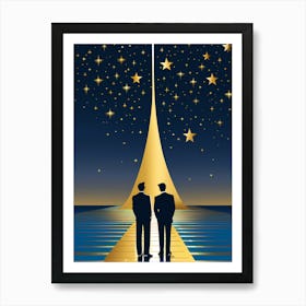 Christmas Night 11 vector art Art Print