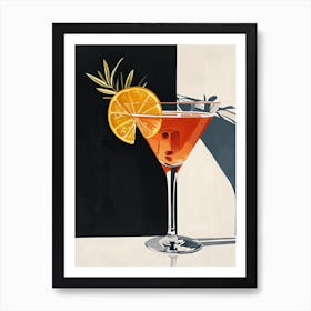 Retro Rendezvous: Mid-Century Libations Coctail Art Print