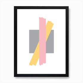 Pink and Orange Cross Over Box Art Print
