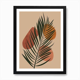 Palm Leaf Boho Earthy Tones Art Print