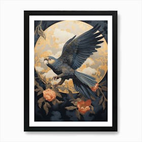 Parrot 1 Gold Detail Painting Art Print