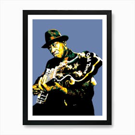 Taj Mahal American Blues Musician in Pop Art Illustration Art Print