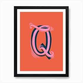 Letter Q Typographic Art Print