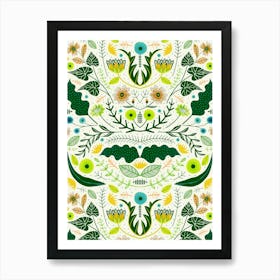 Flora Ornamental - Green Art Print