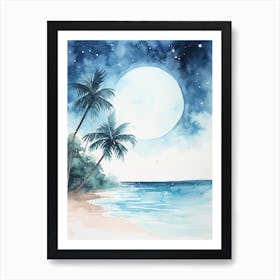 Watercolour Of White Beach   Boracay Philippines 2 Art Print