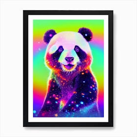 Neon Panda Bear Art Print