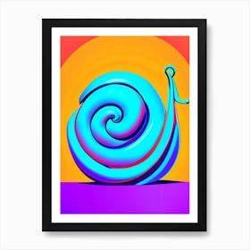 Snail With Blue Background Pop Art Art Print