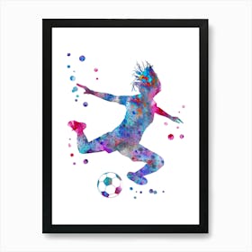 Girl Soccer Player Art Print