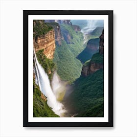 Blyde River Canyon Waterfalls, South Africa Realistic Photograph (1) Art Print