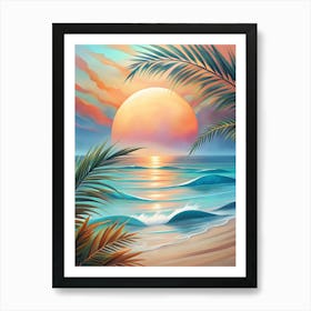 Sunset On The Beach 12 Art Print