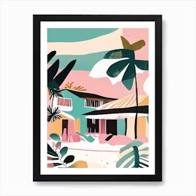 Koh Phayam Thailand Muted Pastel Tropical Destination Art Print