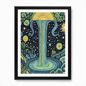 Psychedelic Waterfall 1 Art Print