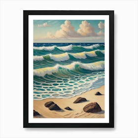 Waves At The Beach Art Print