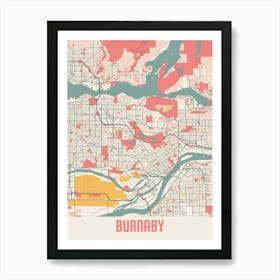 Burnaby Map Poster Art Print