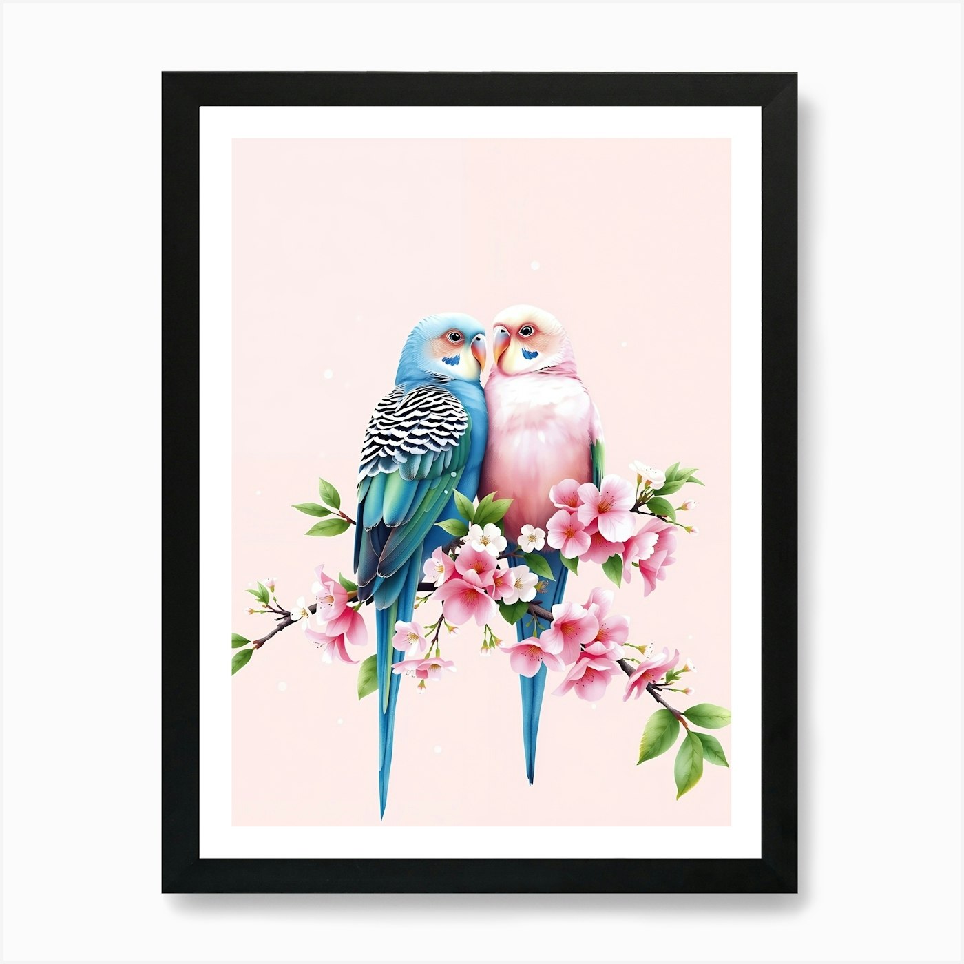 Couple Of Parrots 1 Art Print Frame Framed Wall Art Poster Canvas Print Picture - Picture 2 of 4