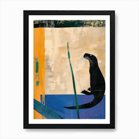 Otter 2 Cut Out Collage Art Print