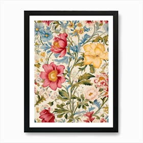 Victorian Floral Wallpaper 9 Art Print