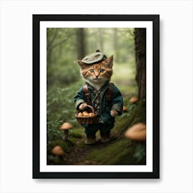 Cat In The Woods Art Print