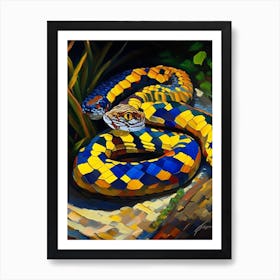 Banded Krait 1 Snake Painting Art Print