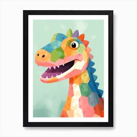 Colourful Dinosaur Camptosaurus 1 Art Print