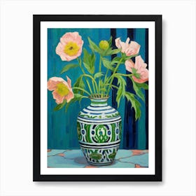 Flowers In A Vase Still Life Painting Peony 3 Art Print