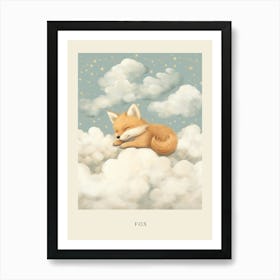 Sleeping Baby Fox 4 Nursery Poster Art Print