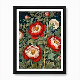 William Morris Peonies At Night Art Print