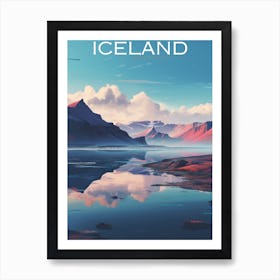 Colourful Iceland travel poster Art Print