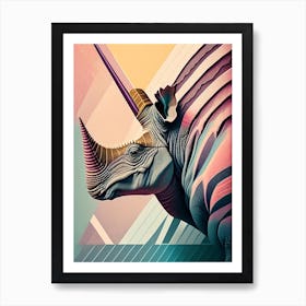 Pachyrhinosaurus Pastel Dinosaur Art Print
