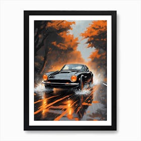 Car In The Rain 1 Art Print