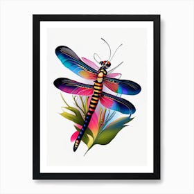 Widow Skimmer Dragonfly Tattoo Art Print