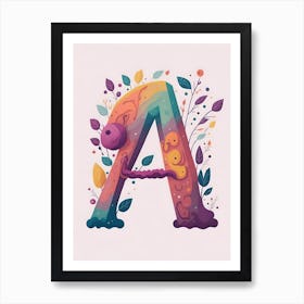 Colorful Letter A Illustration 88 Art Print