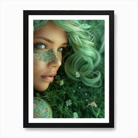 Green Haired Girl 1 Art Print