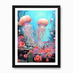 Turritopsis Dohrnii Importal Jellyfish Illustration 2 Art Print