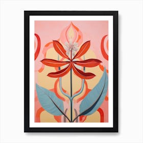 Kangaroo Paw 2 Hilma Af Klint Inspired Pastel Flower Painting Art Print