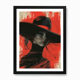 Woman In A Hat 15 Art Print