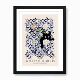 william morris peeking cat Art Print