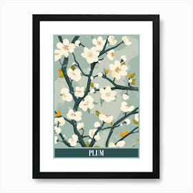 Plum Tree Flat Illustration 2 Poster Art Print