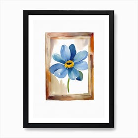 Blue Flower In A Frame Art Print