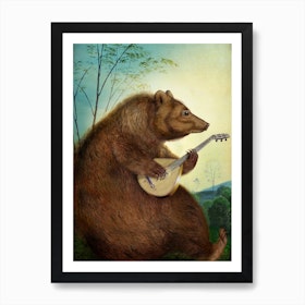 Mandolin Bear Art Print