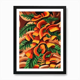 Ferns And Mushrooms Art Art Print