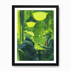 Two Women At A Cafe Art Print